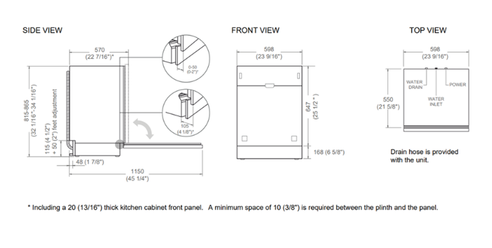60 cm Built-in Panel Ready Dishwasher